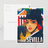 1969 Feria de Sevilla Spanje vintage-reis Briefkaart (Voorkant / Achterkant)