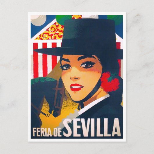 1969 Feria de Sevilla Spanje vintage-reis Briefkaart (Voorkant)