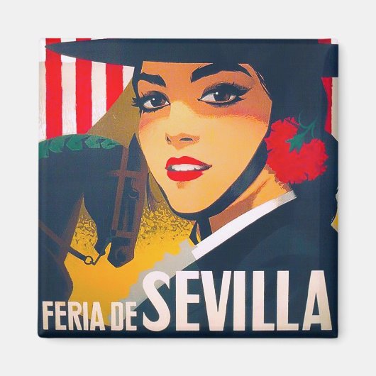 1969 Feria de Sevilla Spanje vintage-reis Magneet (Voorkant)