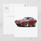 1969 Firebird Maroon-Black Top Car Briefkaart (Voorkant / Achterkant)