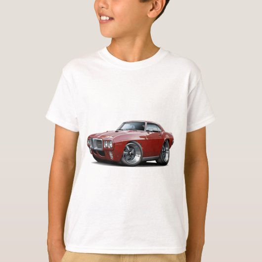 1969 Firebird Maroon Car T-shirt (Voorkant)