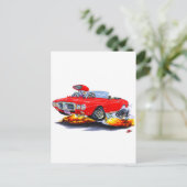 1969 Firebird Red Convertible Briefkaart (Staand voorkant)
