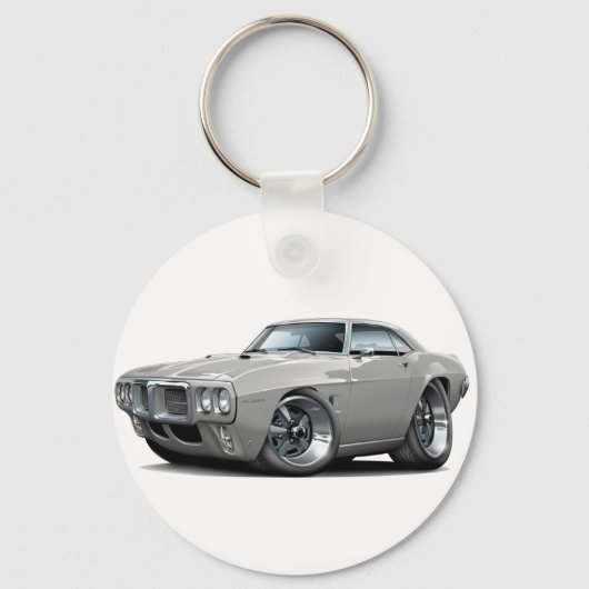 1969 Firebird Silver Car Sleutelhanger (Voorkant)