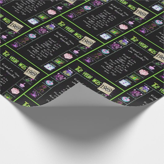 1969 Geboortejaar Trivia Cadeaupapier (Hoek)