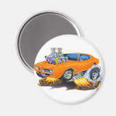 1969 GTO Oranje auto Magneet (Voorkant / Achterkant)