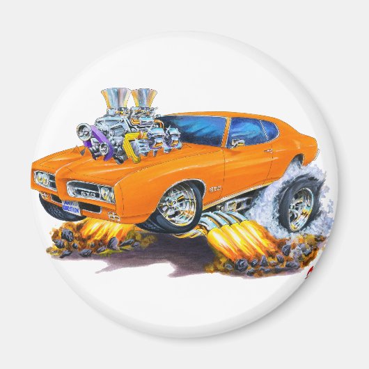 1969 GTO Oranje auto Magneet (Voorkant)
