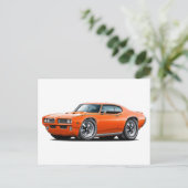 1969 GTO rechter Oranje auto Briefkaart (Staand voorkant)