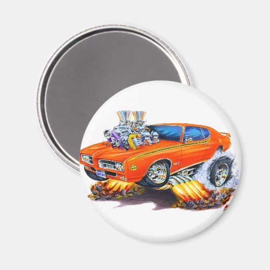 1969 GTO rechter Oranje auto Magneet (Voorkant / Achterkant)