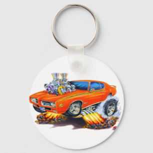 1969 GTO rechter Oranje auto Sleutelhanger