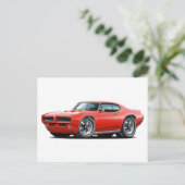 1969 GTO Rechter Red Hidden Headlight Auto Briefkaart (Staand voorkant)