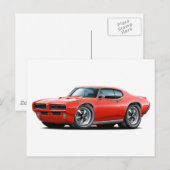 1969 GTO Rechter Red Hidden Headlight Auto Briefkaart (Voorkant / Achterkant)