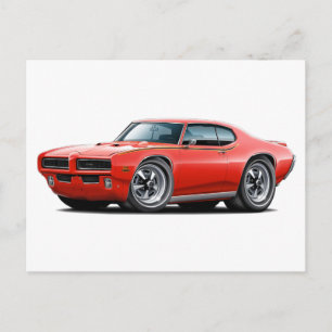 1969 GTO Rechter Red Hidden Headlight Auto Briefkaart