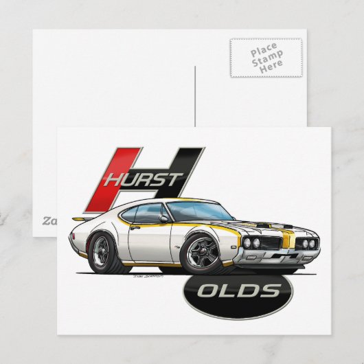 1969 Hurst Olds Cutlass Briefkaart (Voorkant / Achterkant)