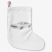 1969 Illustratie van Chevy Camaro: Kerstmis stoppe Kleine Kerstsok (Voorkant)