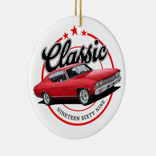 1969 Klassieke auto Keramisch Ornament (Rechts)