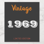 1969 Limited Edition Gift – Retro 57e Wijn Etiket (Enkel label)