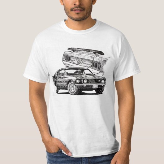 1969 Mach 1 klassieke spier auto T-shirt (Voorkant)