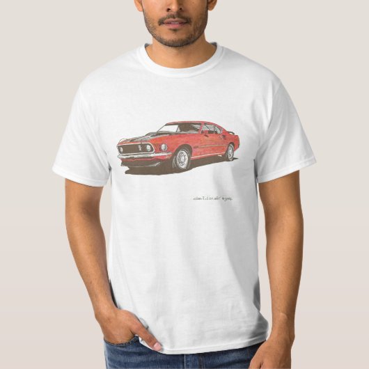 1969 Mach I Mustang die in stippen tekent!!! T-shirt (Voorkant)