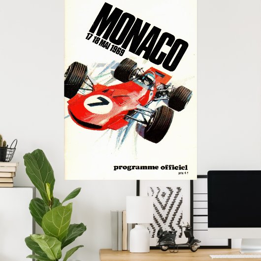 1969 Monaco grand prix Poster (Thuiskantoor)