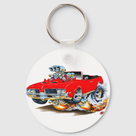 1969 Olds Cutlass Red Convertible Sleutelhanger (Voorkant)