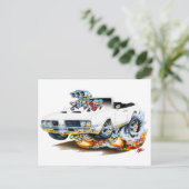 1969 Olds Cutlass White Convertible Briefkaart (Staand voorkant)