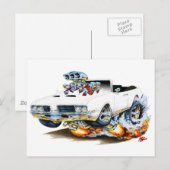 1969 Olds Cutlass White Convertible Briefkaart (Voorkant / Achterkant)