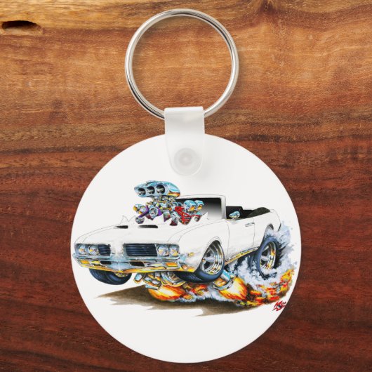 1969 Olds Cutlass White Convertible Sleutelhanger (Voorkant)