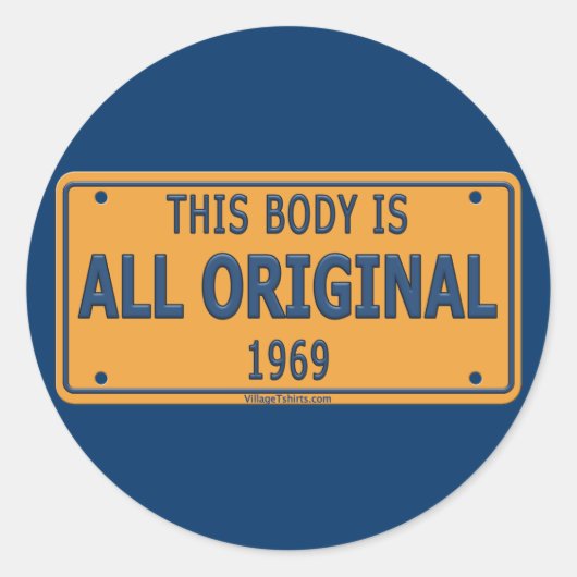 1969 Originele Auto Lichaam Ronde Sticker (Voorkant)
