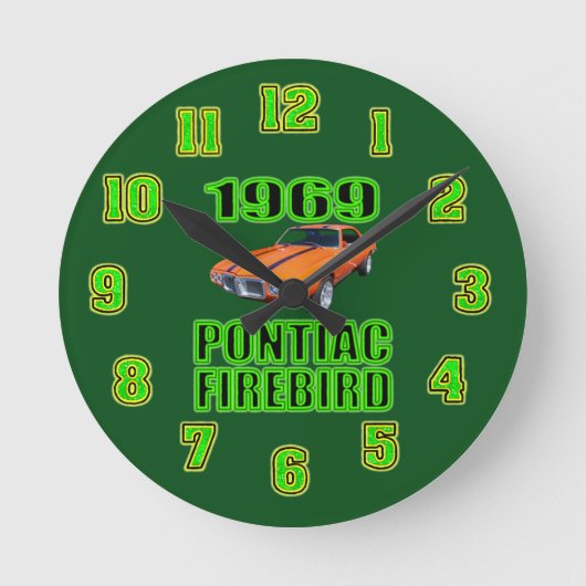 1969 Pontiac Fire Bird Clock. Ronde Klok (Voorkant)