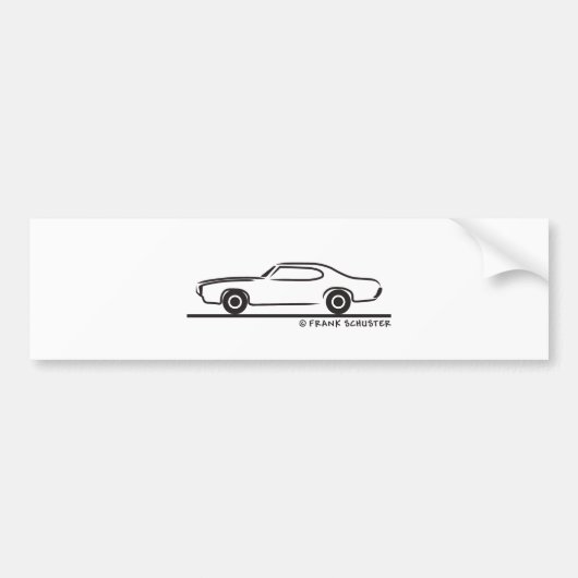 1969 Pontiac GTO Coupe Bumpersticker (Voorkant)