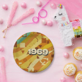 1969 - Retro  jaren '60 Geometrisch ontwerp - Papieren Bordje (Feest)