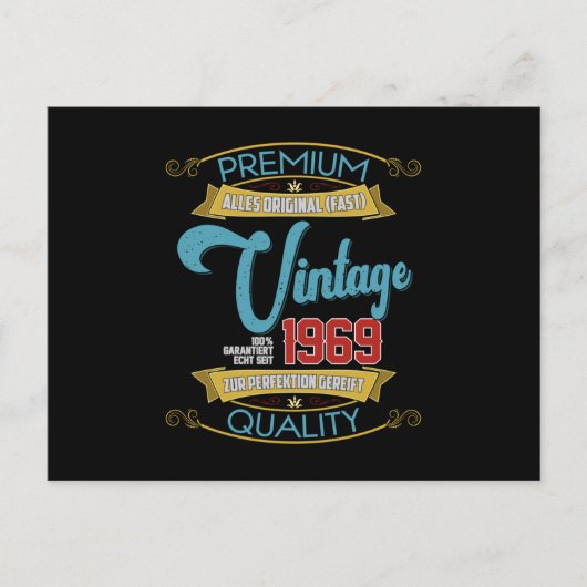  1969 Retro Lover Funny Birthday Gift Idea Briefkaart (Voorkant)