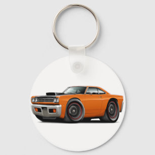 1969 Roadrunner Oranje-Black Hood Scoop Car Sleutelhanger
