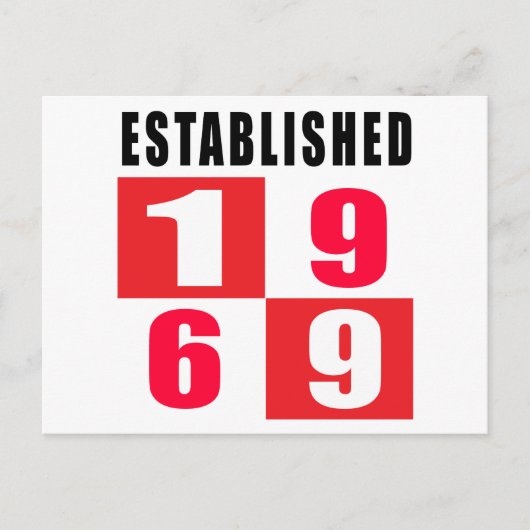 1969 Verjaardag Design Briefkaart (Voorkant)