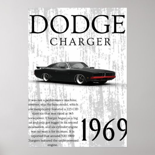 1969 vintage car poster (Voorkant)