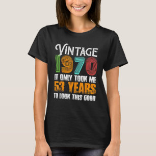  1970 53 jaar oud vogelidee voor vader t-shirt