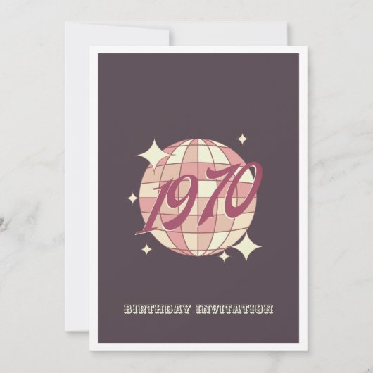 1970 54e 55e verjaardag retro Uitnodiging (Achterkant)