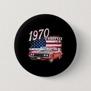 1970 70 Torino Muscle Clic Car 4th of July Nederla Ronde Button 5,7 Cm