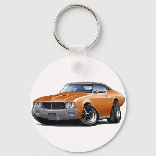 1970-72 Buick GS Oranje zwarte bovenste auto Sleutelhanger (Voorkant)
