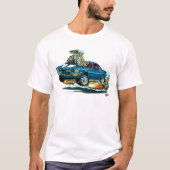 1970-72 Camaro Blue-White Car T-shirt (Voorkant)