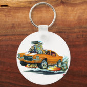 1970-72 Camaro Oranje-White Car Sleutelhanger (Voorkant)