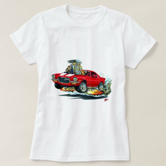 1970-72 Camaro Red-White Car T-shirt (Design voorkant)