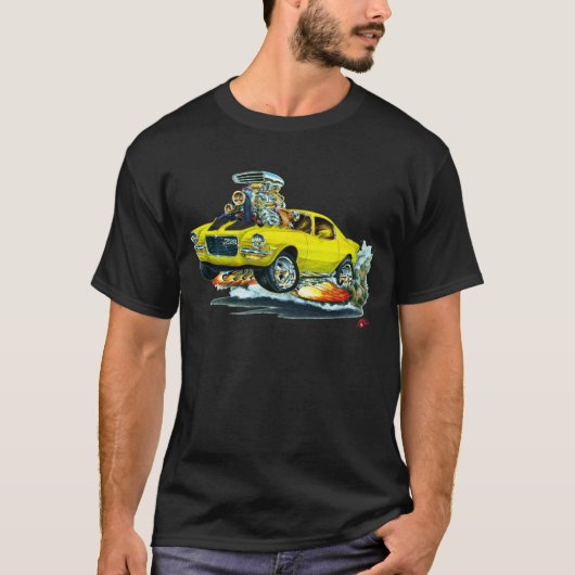 1970-72 Camaro Yellow-Black Car T-shirt (Voorkant)