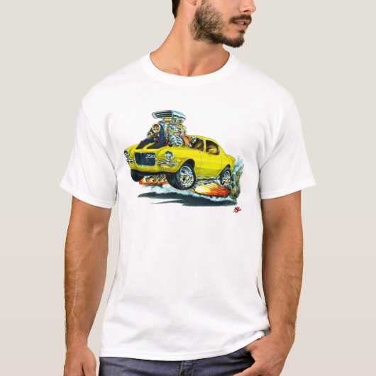 1970-72 Camaro Yellow-Black Car T-shirt (Voorkant)