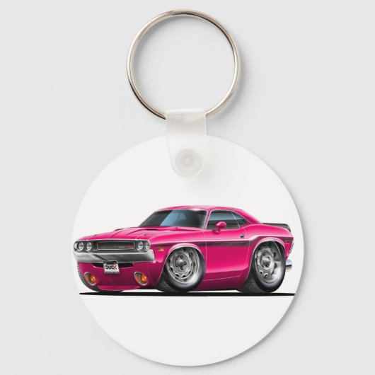 1970-72 Challenger Pink auto Sleutelhanger (Voorkant)