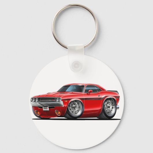 1970-72 Challenger Red Car Sleutelhanger (Voorkant)