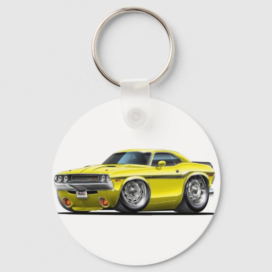 1970-72 Challenger Yellow car Sleutelhanger (Voorkant)