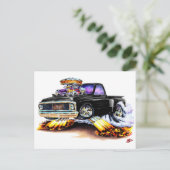 1970-72 Chevy C10 Black Truck Briefkaart (Staand voorkant)