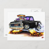 1970-72 Chevy C10 Black Truck Briefkaart (Voorkant / Achterkant)