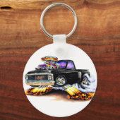 1970-72 Chevy C10 Black Truck Sleutelhanger (Voorkant)